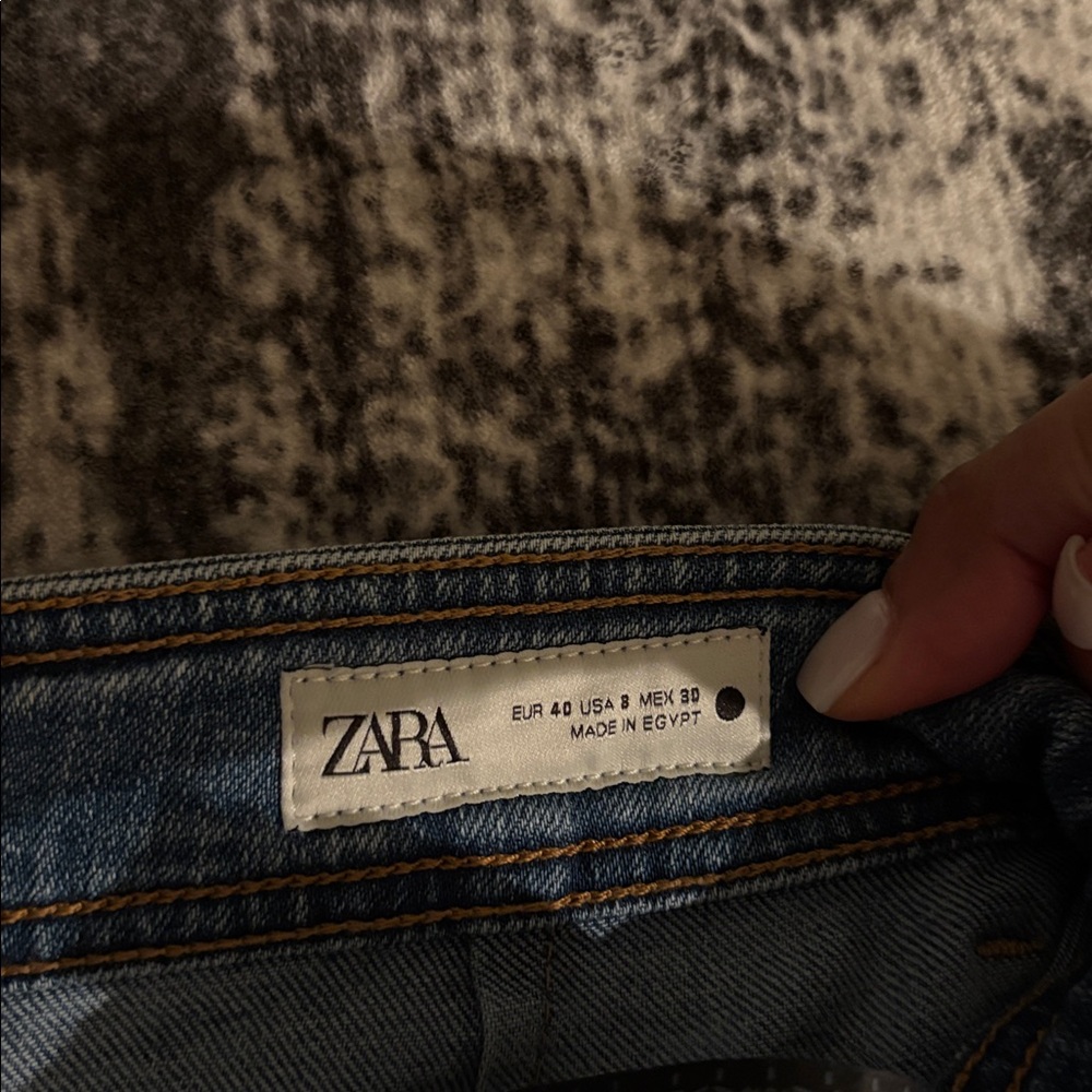 Zara Dark Blue Flare Jeans - Picture 3 of 4